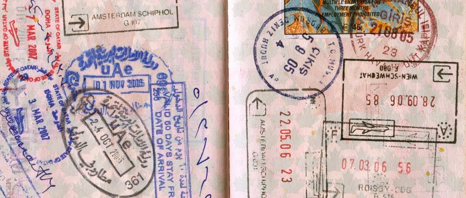 Timbres sur le passeport